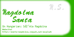 magdolna santa business card